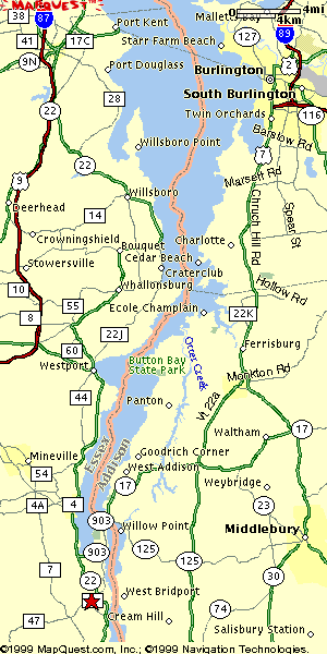 Champlain Islands Vermont Map Lake Champlain