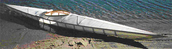 fig 1. A modern Greenland style skinboat. 17’ long, 23” beam, 25 