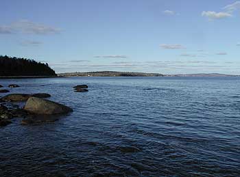 View east to Fort Point from the Southern tip of Sears Island.