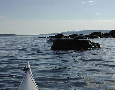 View west to the Camden Hills from the southern tip of Sears Island.